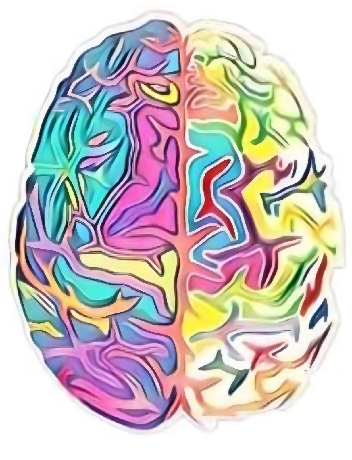 Colorful Brain Mental Health Stickers (4) Labels Card Gift Craft Paper Journal