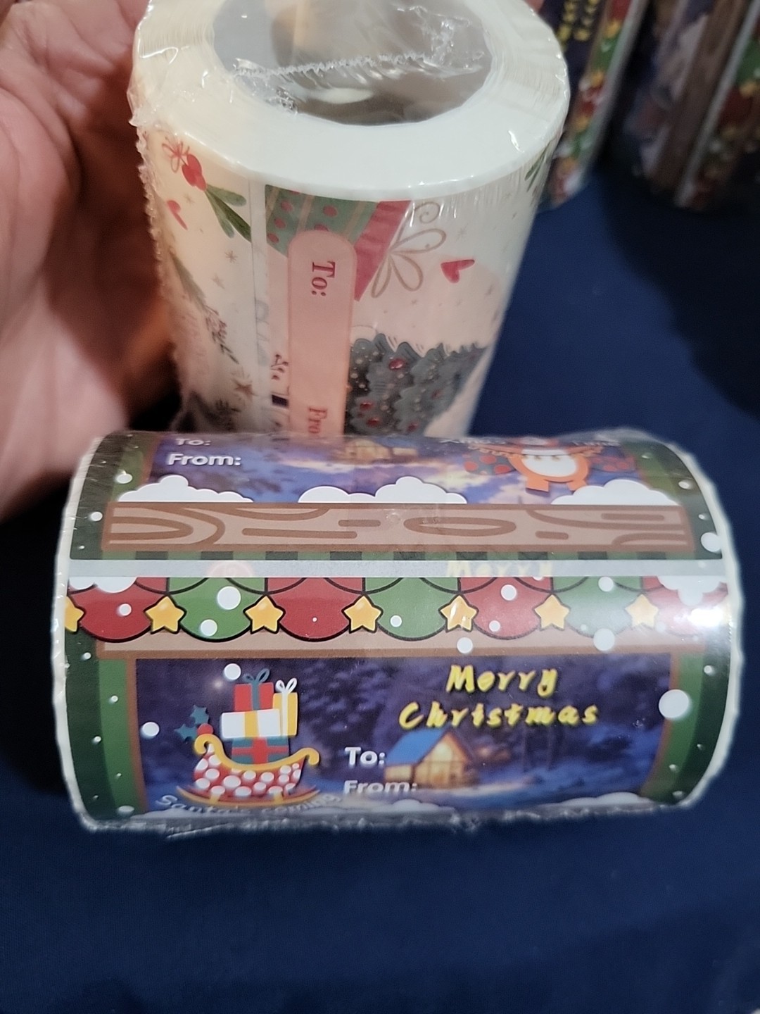 2 Big Rolls of Christmas Gift Labeling Stickers Approx 600 Stickers Total