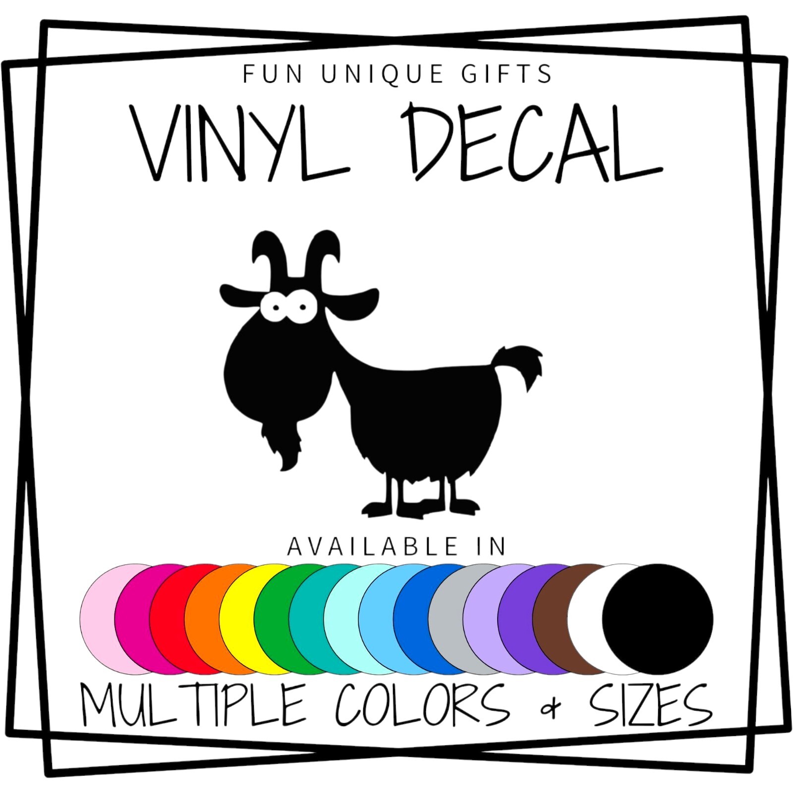 Funny Goat Vinyl Decal Sticker -Multiple Colors & Sizes- FREE SHIPPING
