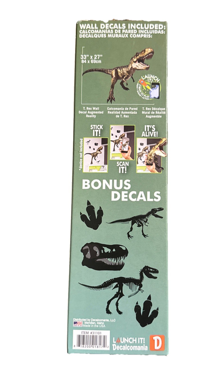 Dinosaur T-Rex Wall Decal Art Decor 6 Decals NIB