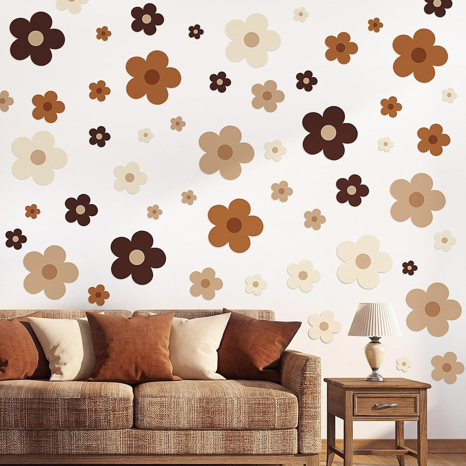 288 Pcs Colorful Floral Wall Stickers for Nursery Bedroom (9.1 X 11.4 Inch)