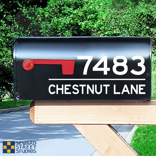 Reflective Address Number & Street Name Decal, Personalized Custom – 1277R