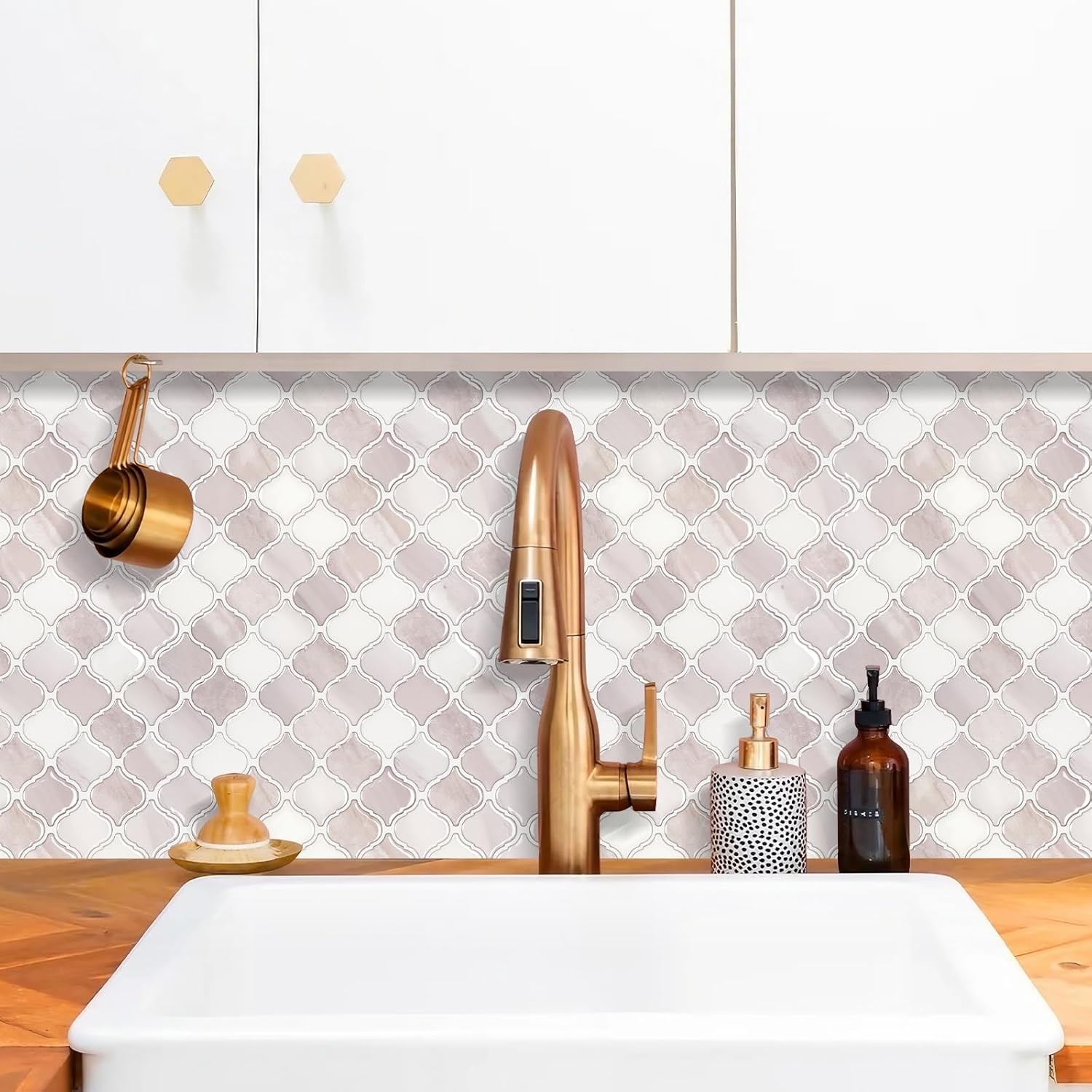Arabesque Peel Stick Backsplash 12×12” Backsplash Tile for Kitchen Self Adhesive