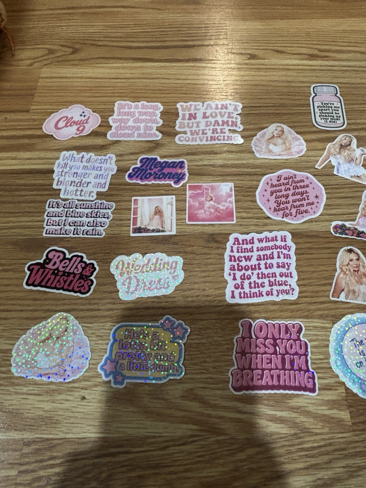 Cloud 9 Sticker Set Megan Moroney Album 20 stickers sparkle glitter set