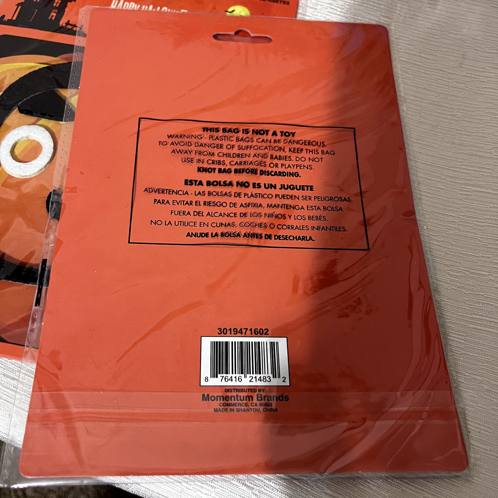 8 packs Pumpkin Face Stickers Halloween Décor Jack-o-Lantern flocked New lot
