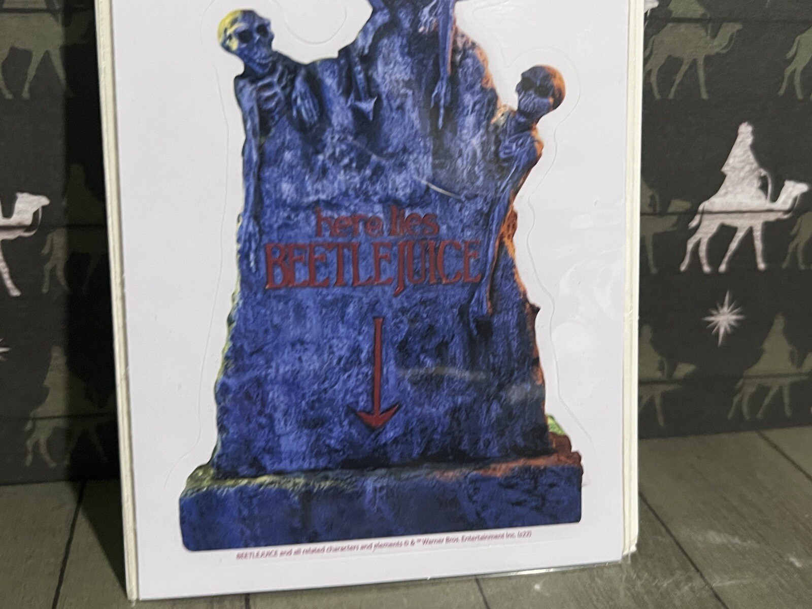 Beetlejuice Vinyl Decal Removable Laptop Locker 5" Tombstone Grave Warner Bros