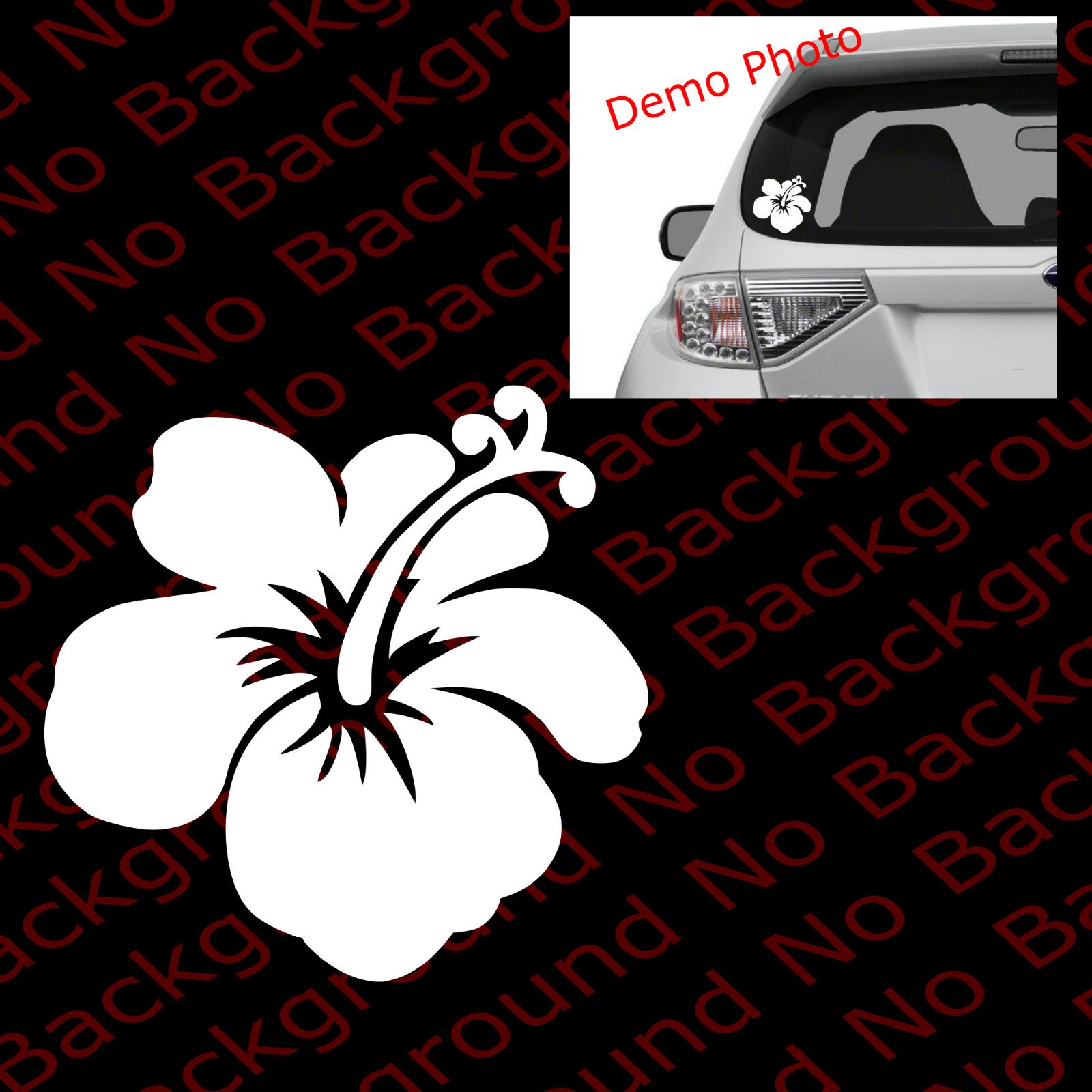 HIBISCUS Hawaiian Flower Vinyl Decal for Car Window Bumper Fender Phone FR001