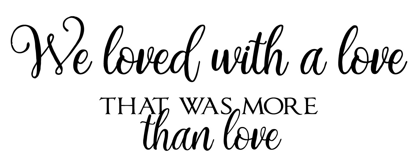 Vinyl Home Wall Decal Quotes Design – We Loved With Love That Was More Than Love