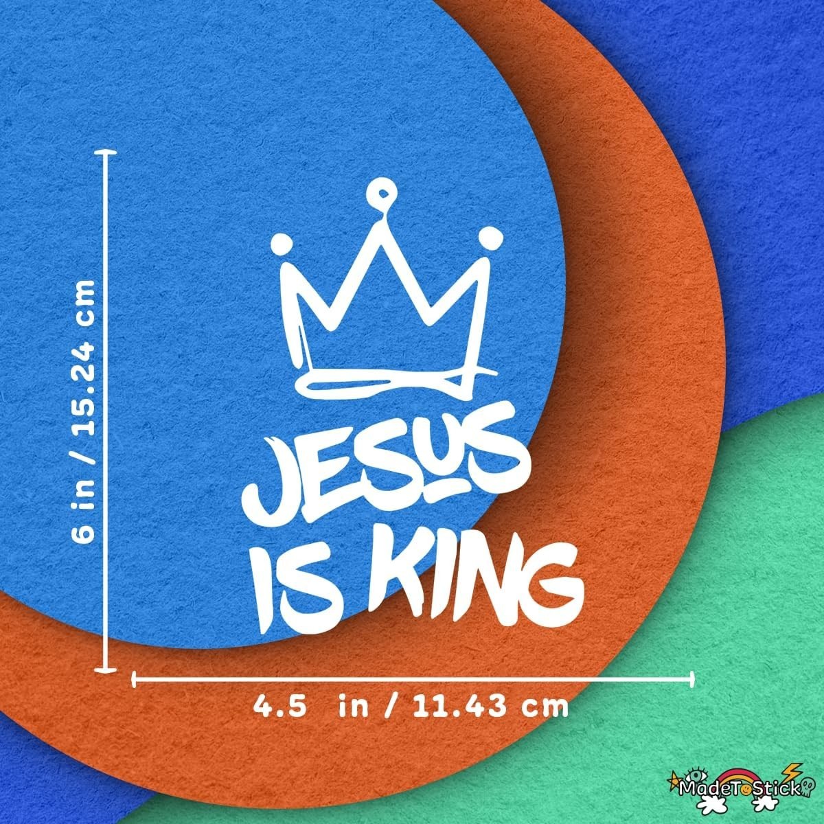 Jesus is King 6" x 4.5" Sticker Vinyl Decal