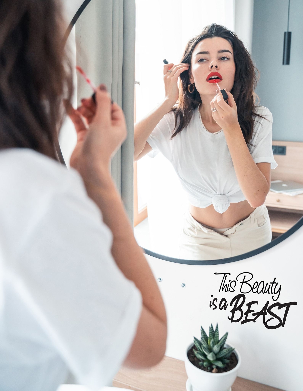This Beauty is a Beast Motivational Self-Esteem Quote Vinyl Decal Sticker for Mi