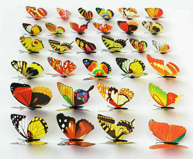 Artificial Butterflies with Magnet Home Decorations 12 24 36 100 pcs / Pack Set