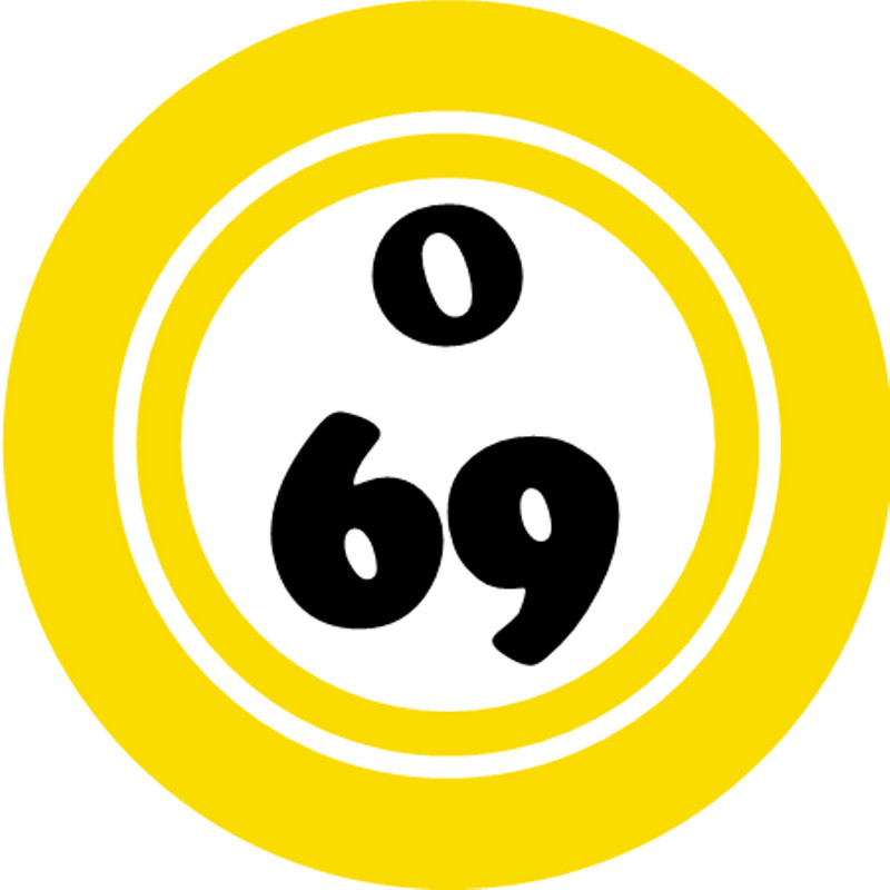 O 69 O69 Bingo Ball – 3 Inch Circle Sticker 3" x 3" – Hobby Number Board Lucky