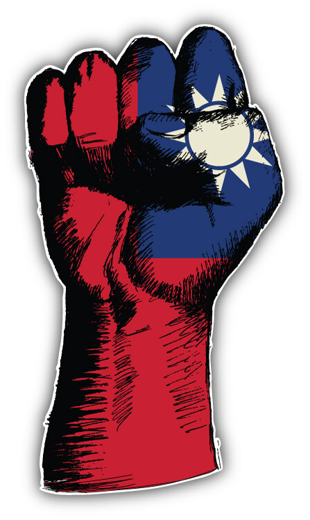 Taiwan World Flag Hand Sketch Car Bumper Sticker Decal