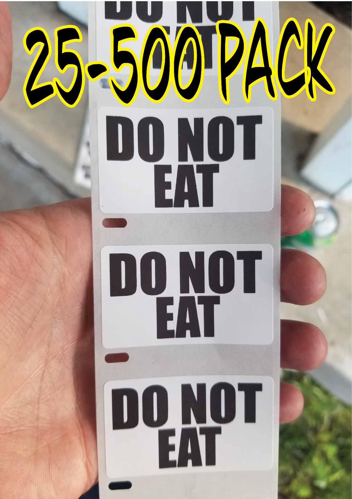 DO NOT EAT WARNING STICKERS 25-1000 Pack Label decal gag joke decal