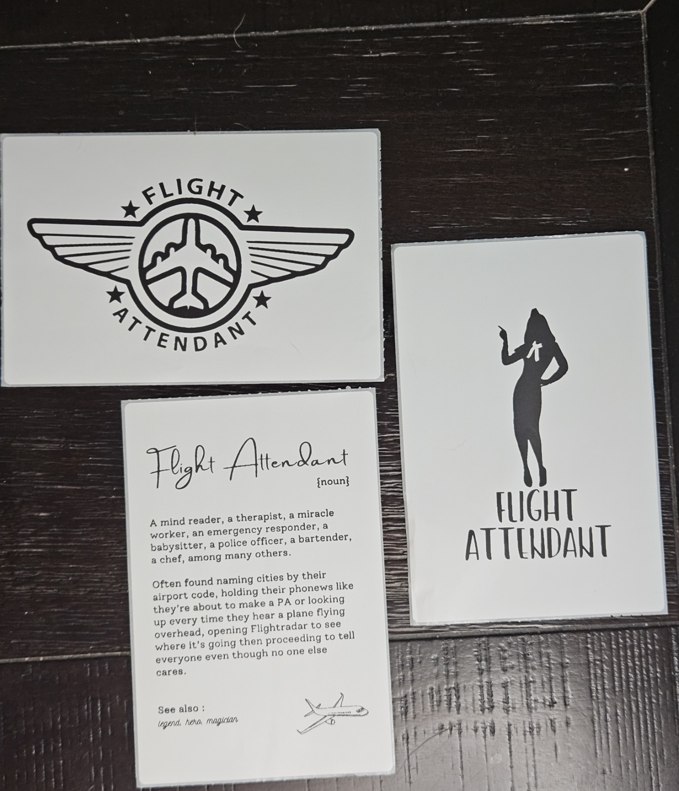 Cabin Crew Aviation Sticker Cute Travel Decal Flight Attendant