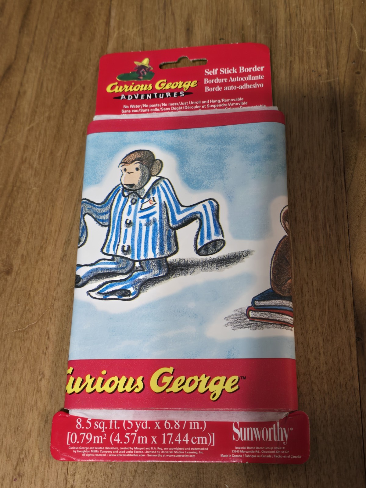 Sunworthy Curious George Adventures Self Stick Border 8.5 Sq Ft & 6 Wall Decals