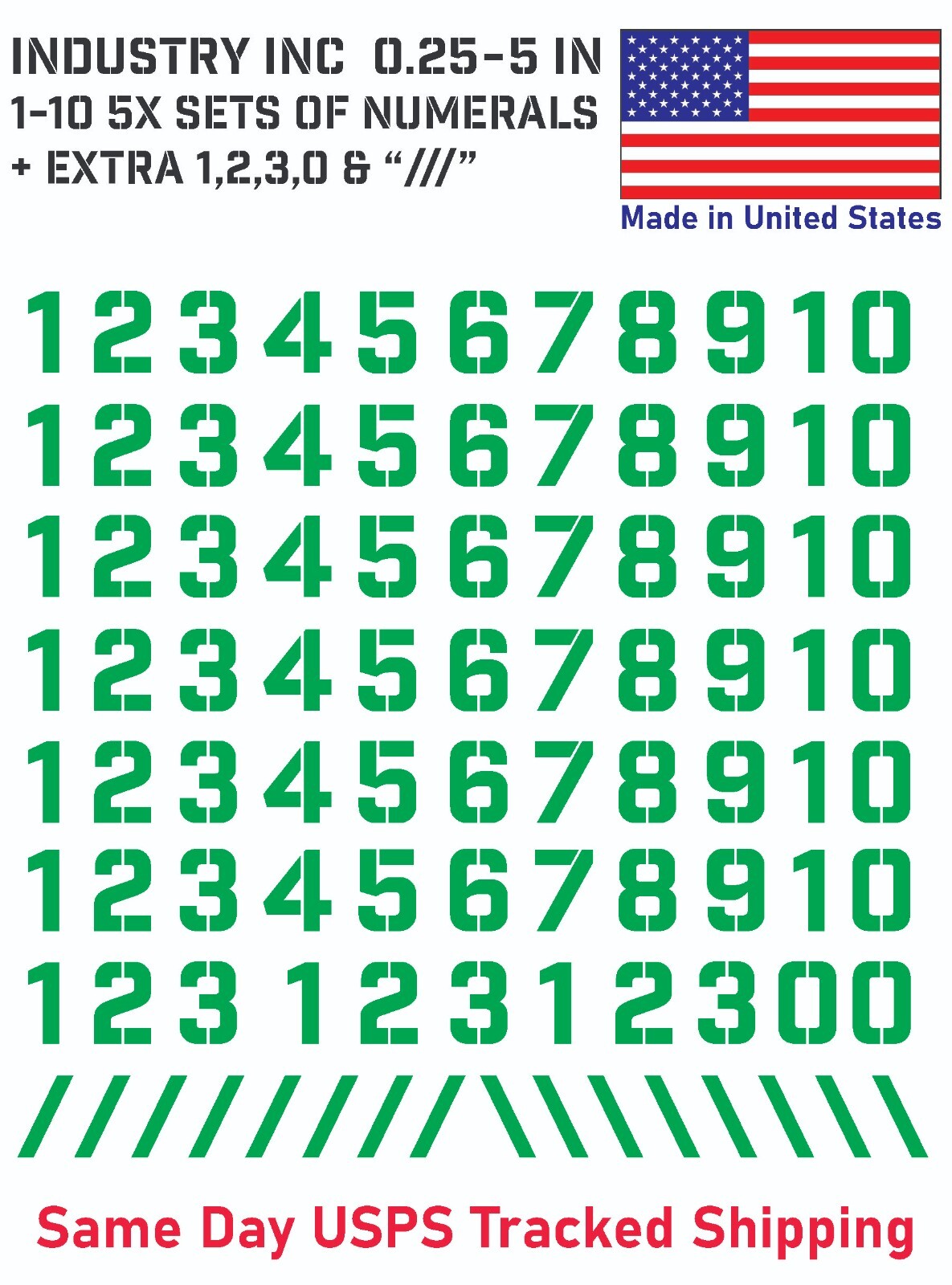 5X 0-10 Industry Inc Vin Decal Sticker Numbers – for Mailbox, Address, Shop