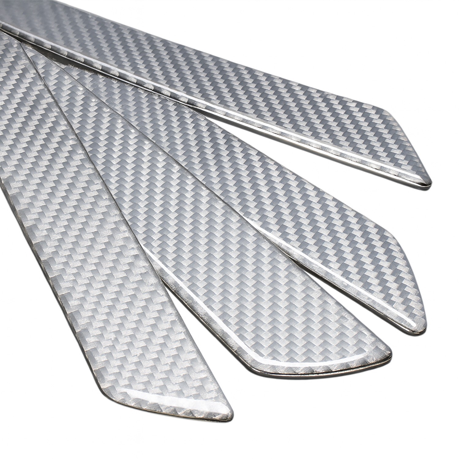 Jeep Trailhawk Silver Carbon Fiber Universal Door Sill Protector Kick Plates