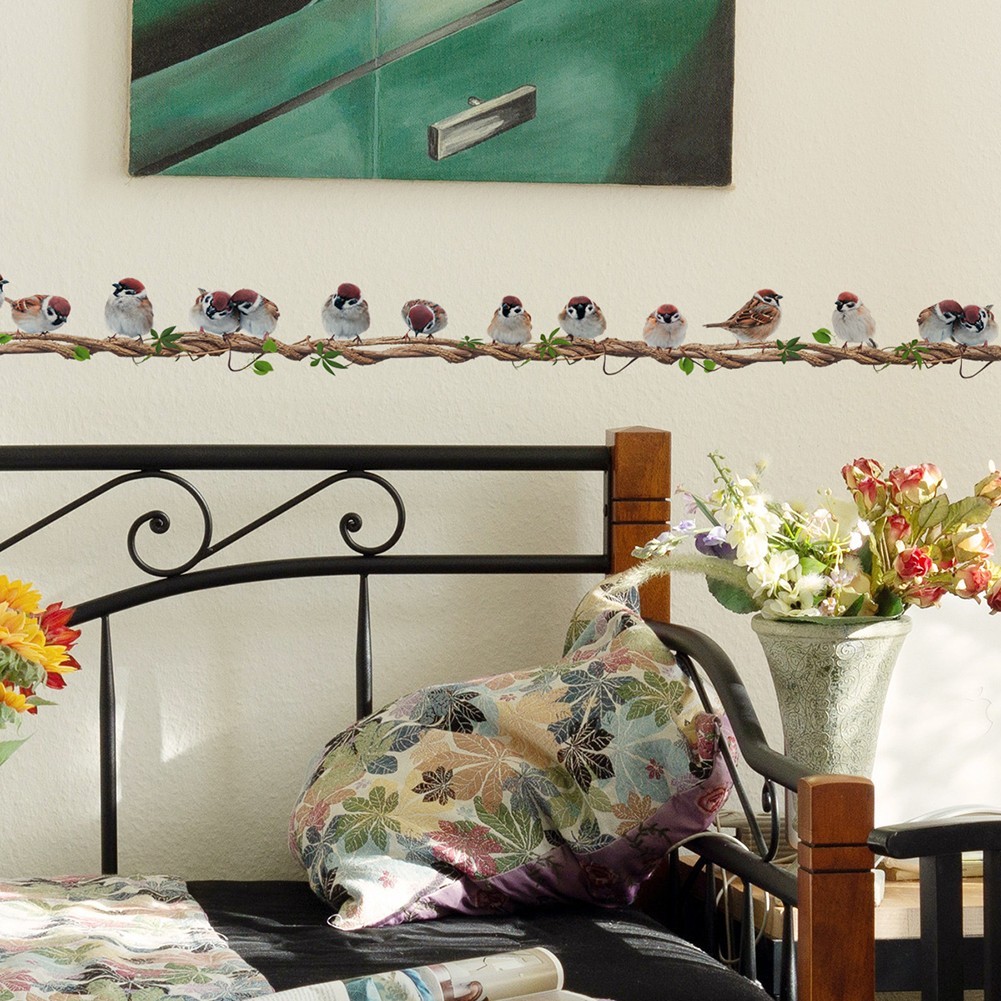 Easy to Apply Bird Wall Decor Stickers DIY Vinyl Art Murals for Room Decoration