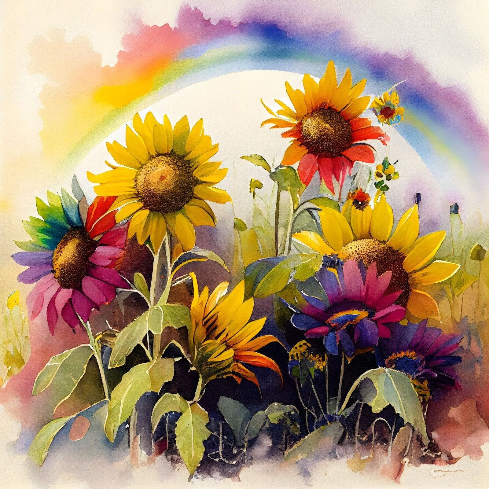 Watercolor Sunflowers Sticker