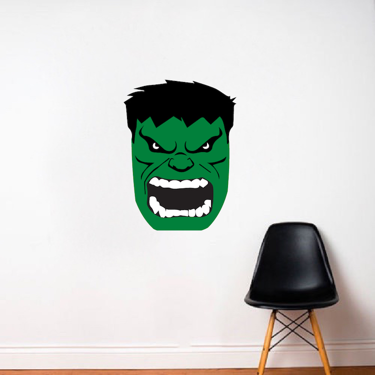 Hulk Screaming Face Wall Decal Superhero Wall Design Avengers Marvel Comic, e29