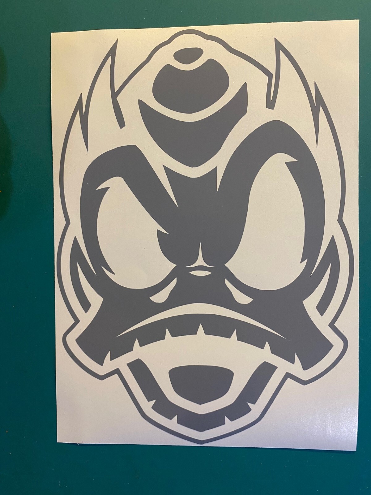 Oregon Ducks Combat Duck Decal – Sticker Die Cut TRAFFIC GREY