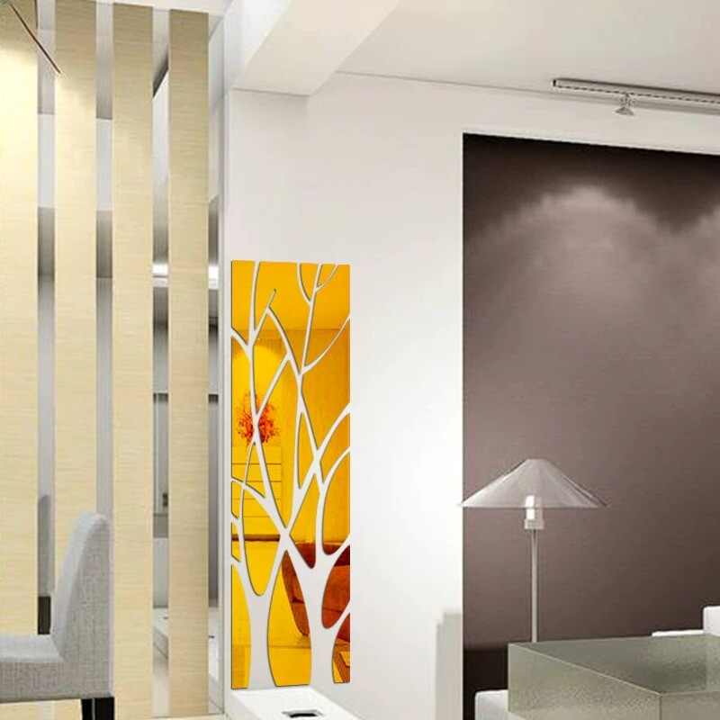 Large 3D Mirror Wall Sticker Home Living Room New Decoration TreeArt Removable