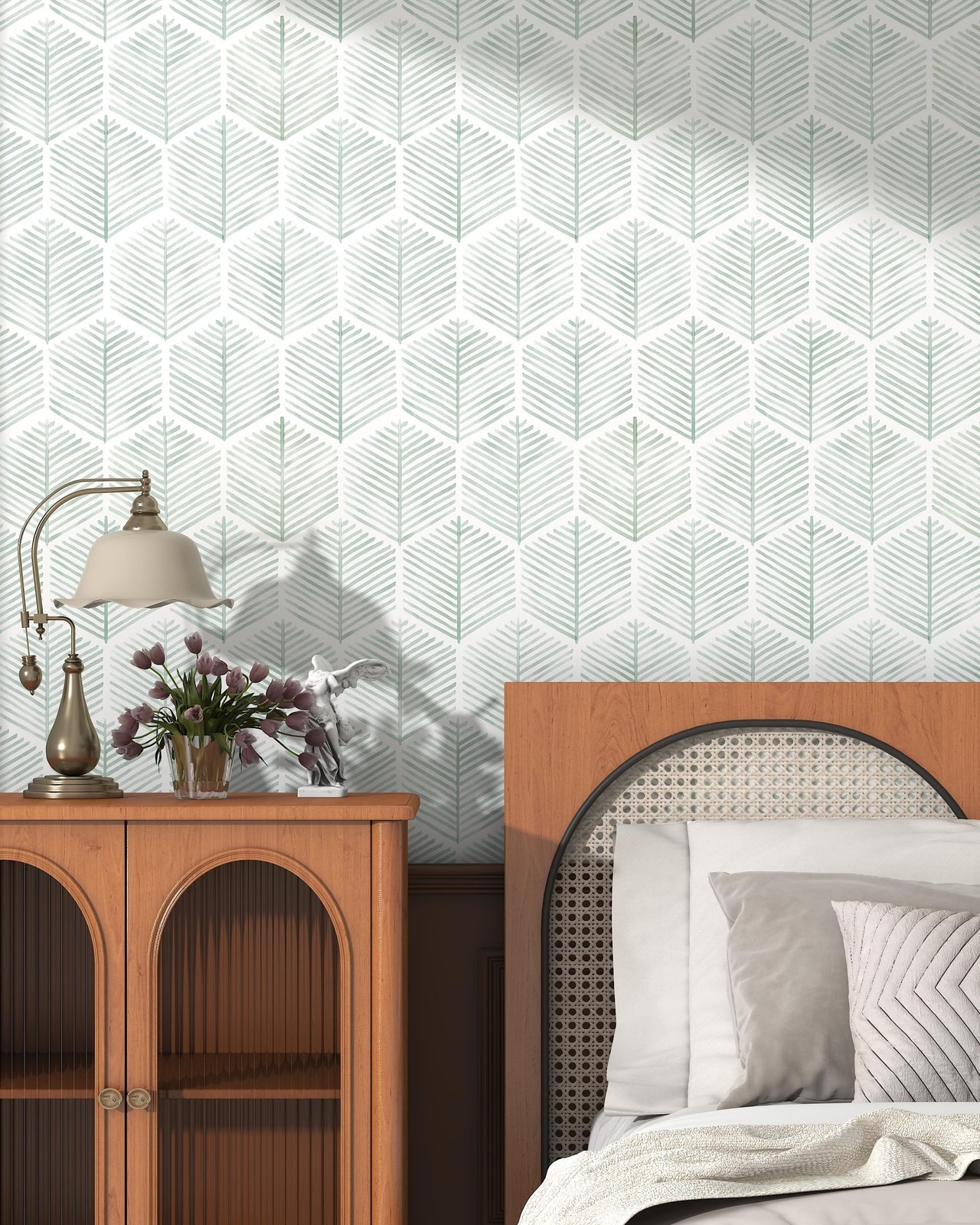 Modern Peel and Stick Wallpaper 17.3"×78.8" Geometric Wallpaper Boho Cont