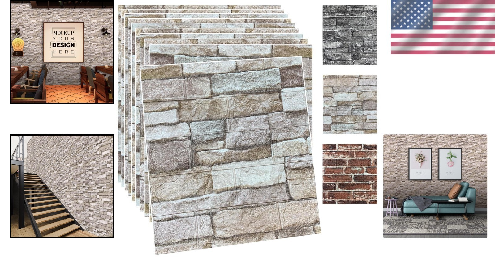 Waterproof 3D Faux Stone Wall Panels – Easy Installation, Elegant Design**/-