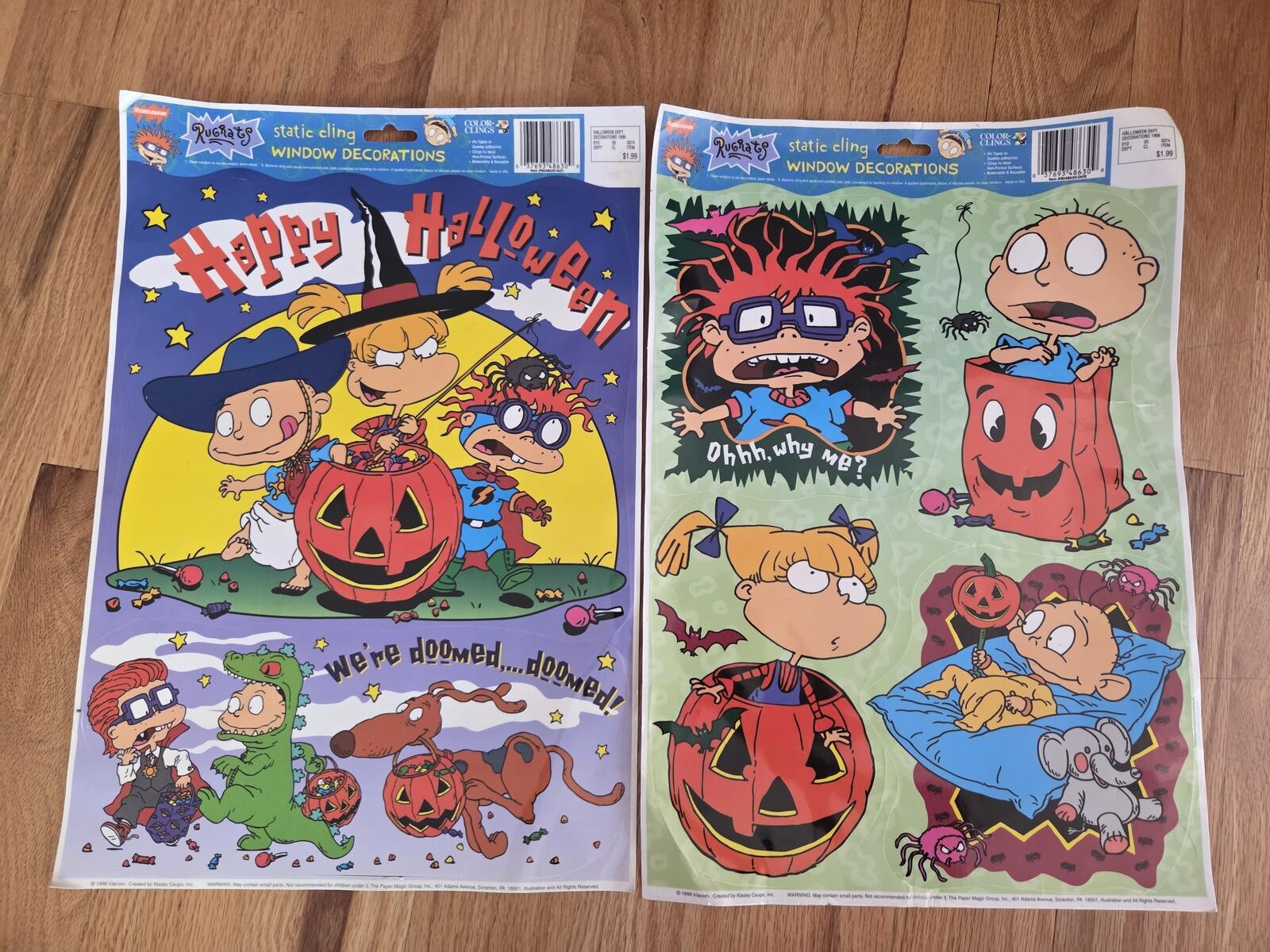 Vintage Rug Rats Window Clings NWT