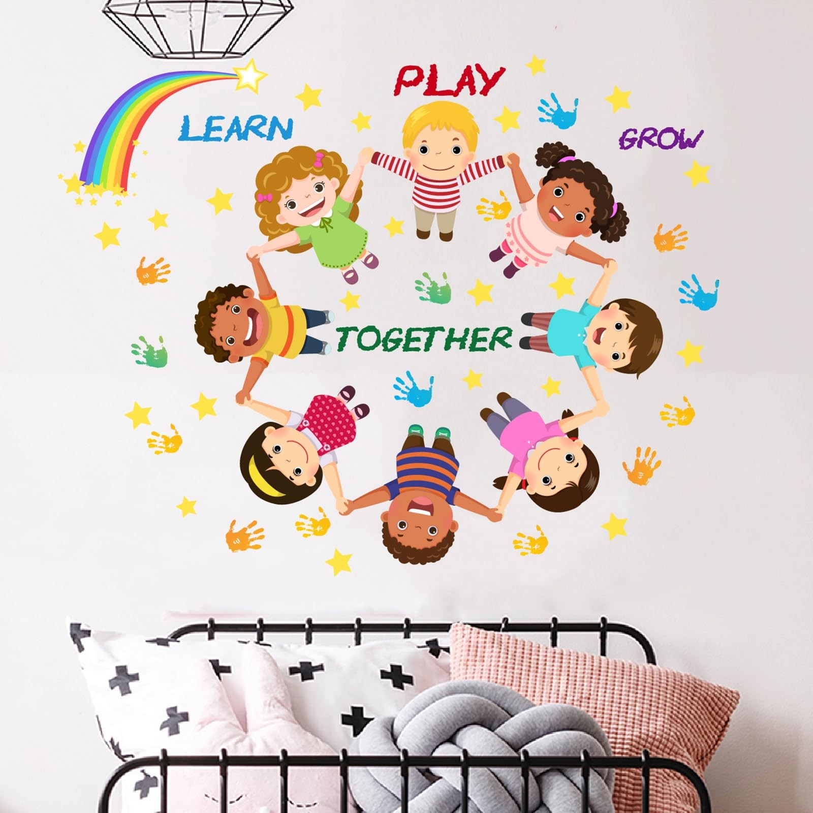 Peel and Stick Kids Wall Decals – Educational Rainbow & Diversity Stickers fo…