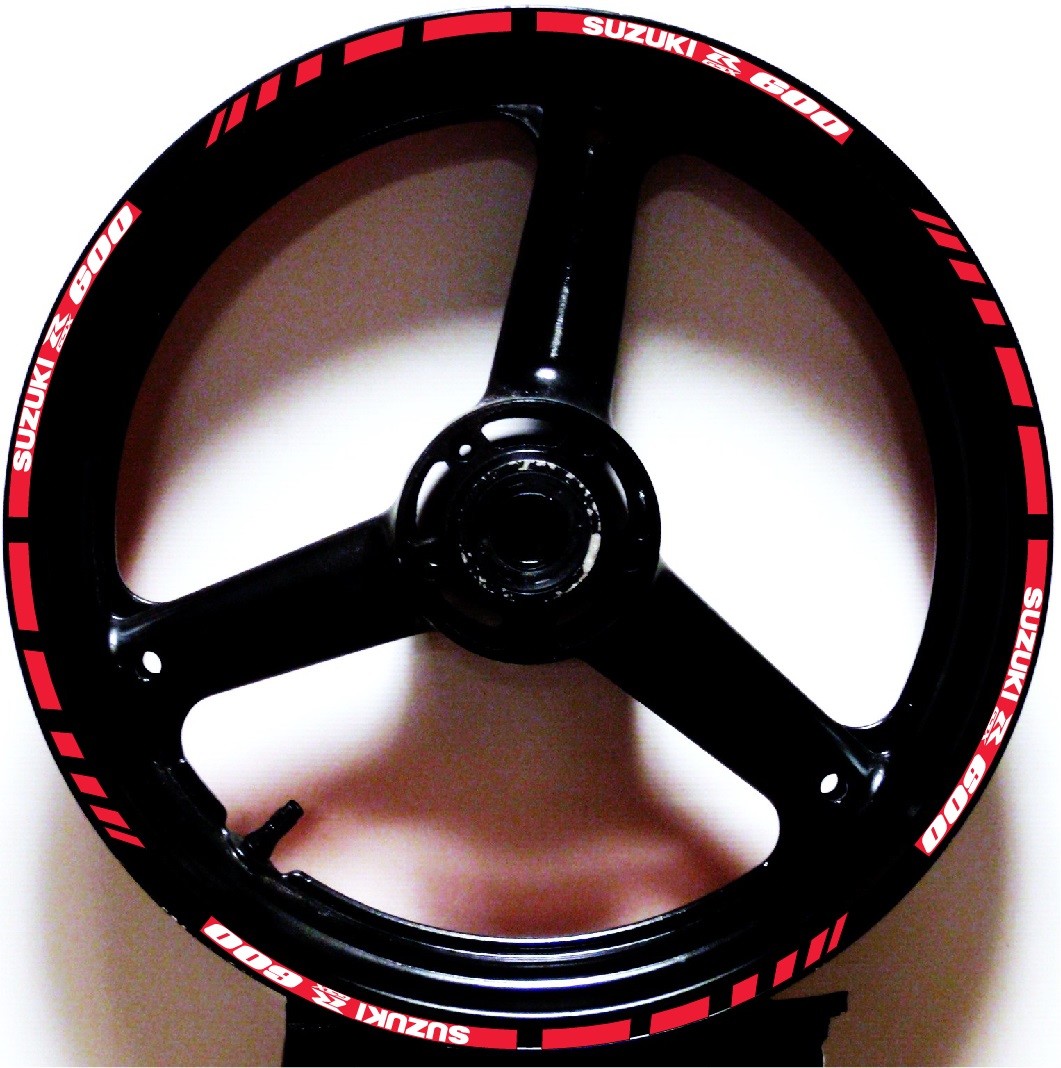 CUSTOM PRINTED 2 TONE GP RIM STRIPES WHEEL DECALS TAPE STICKERS SUZUKI GSXR 600