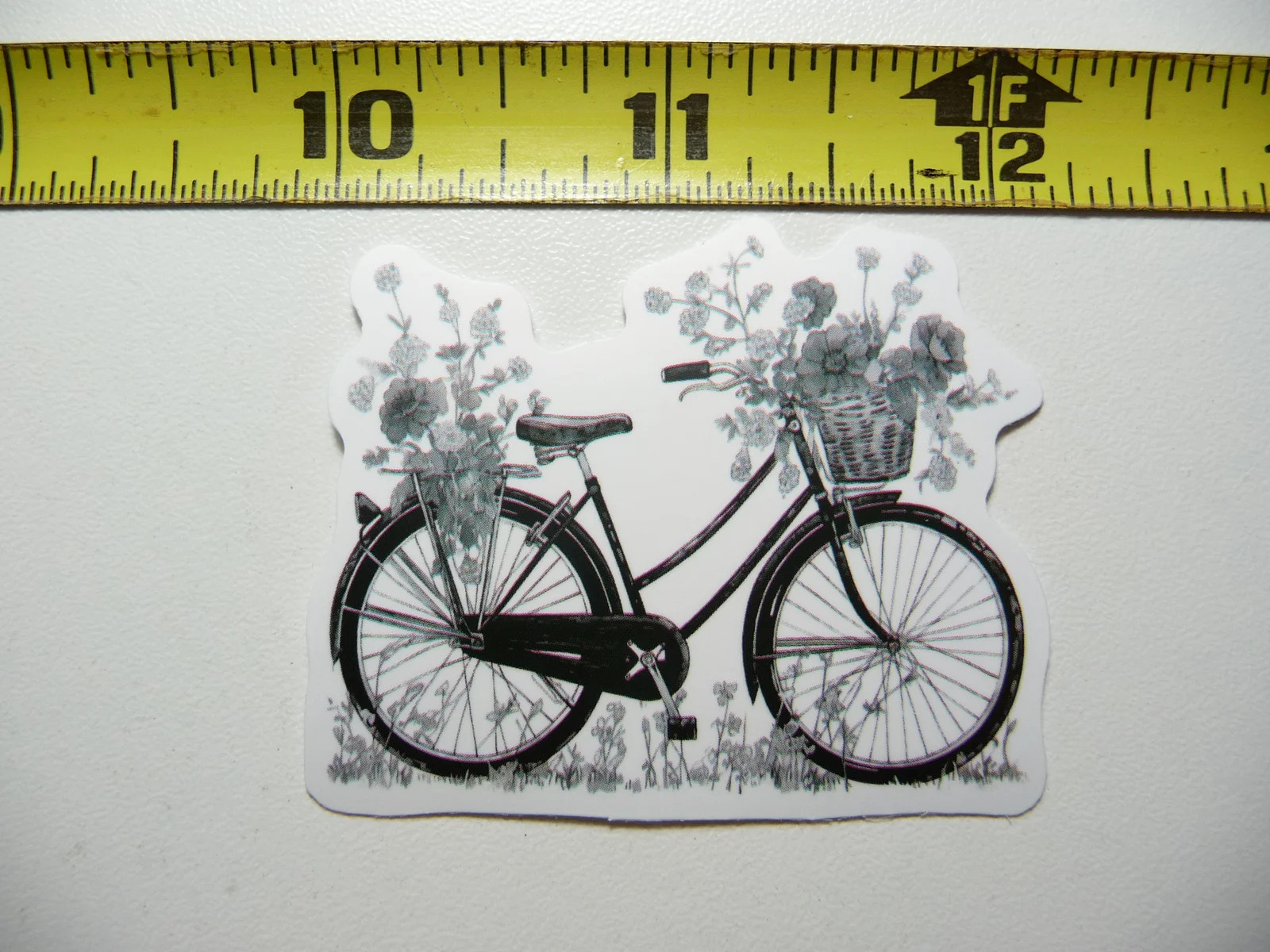 BIKE BICYCLE BUNCHES FLOWERS SMALL STICKER DECAL NATURE OUTDOORS FUN CALMING