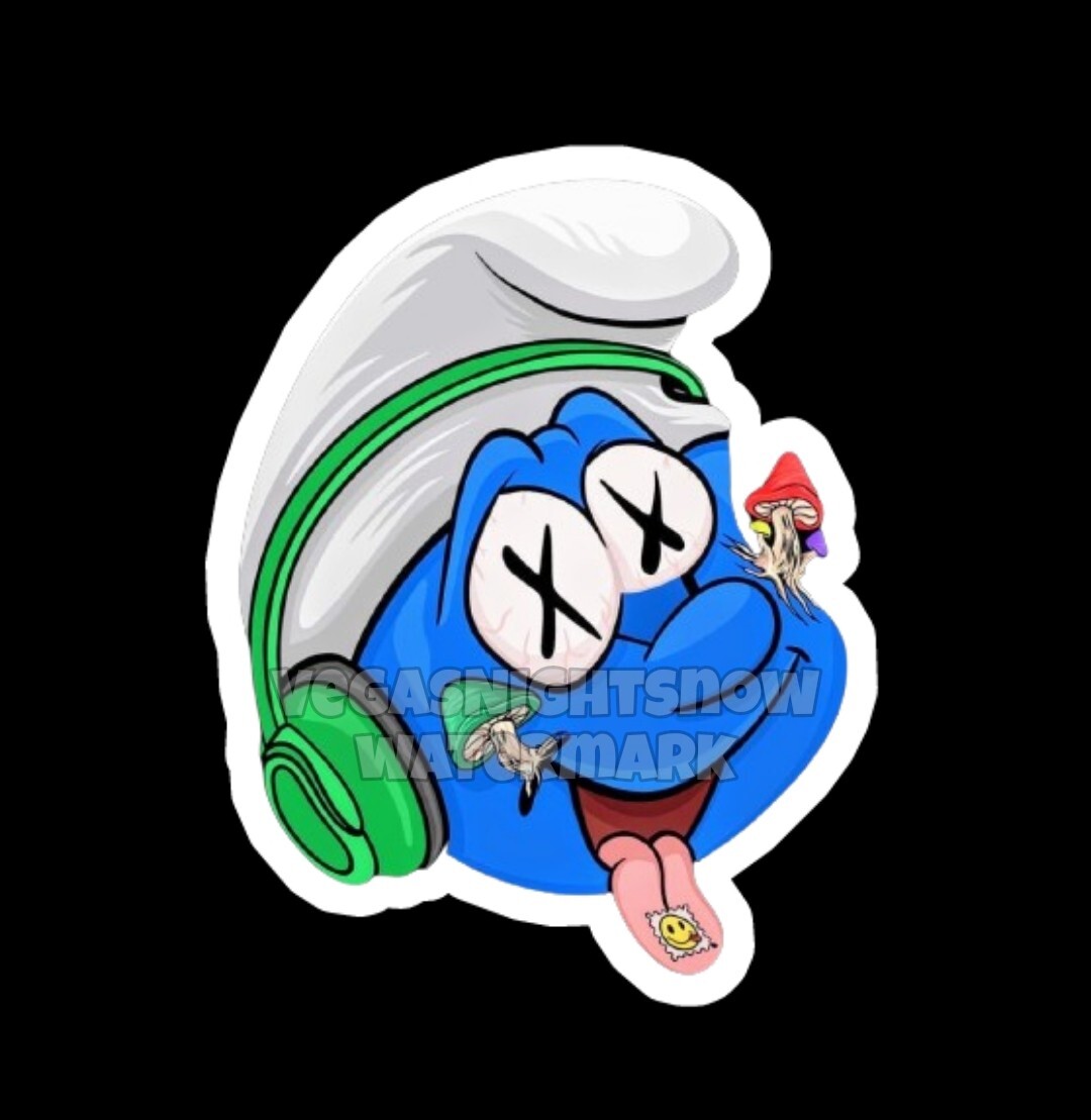 Smurfs 3.5 Inch Vinyl Sticker Decal Shrooms UV & Waterproof indoor/outdoor