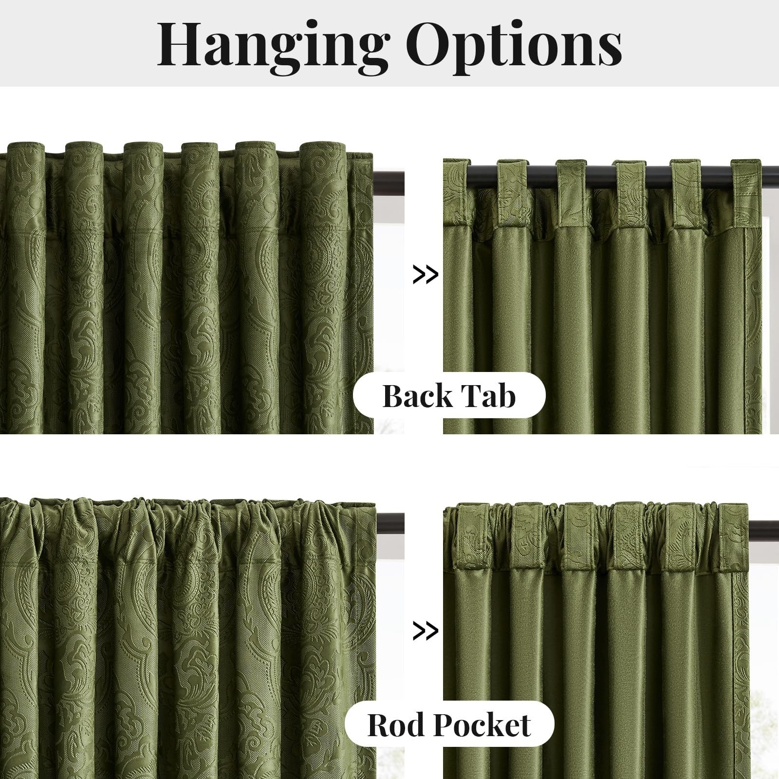GIGIZAZA Green Velvet Curtains 84 Inch for Living Room,2 Panels Luxury Vintag…