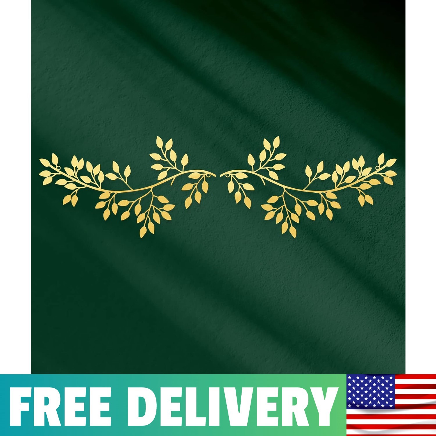 2 Pieces Metal Tree Leaf Wall Decor Vine Olive Branch Leaf Wall Art Wrought Iron