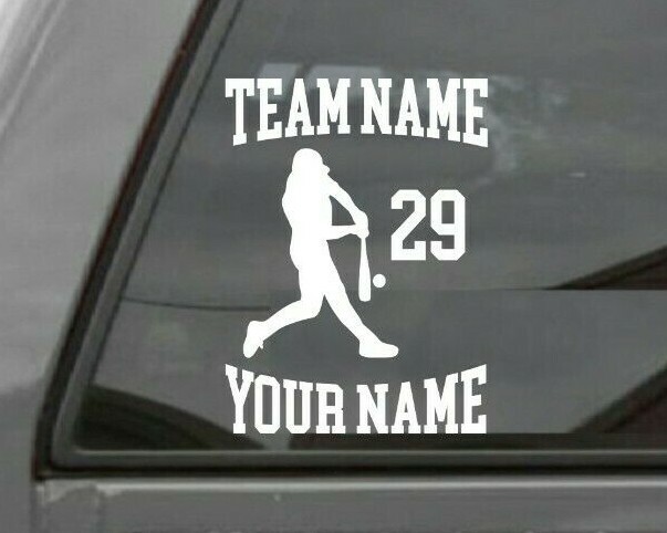 Personalized Baseball / Softball Vinyl Decal Custom Graphic Window Sticker