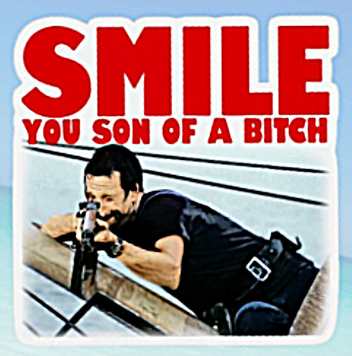 JAWS – Cut Sticker Decal Movie Horror Film JAWS "Smile You Son of a B*tch"