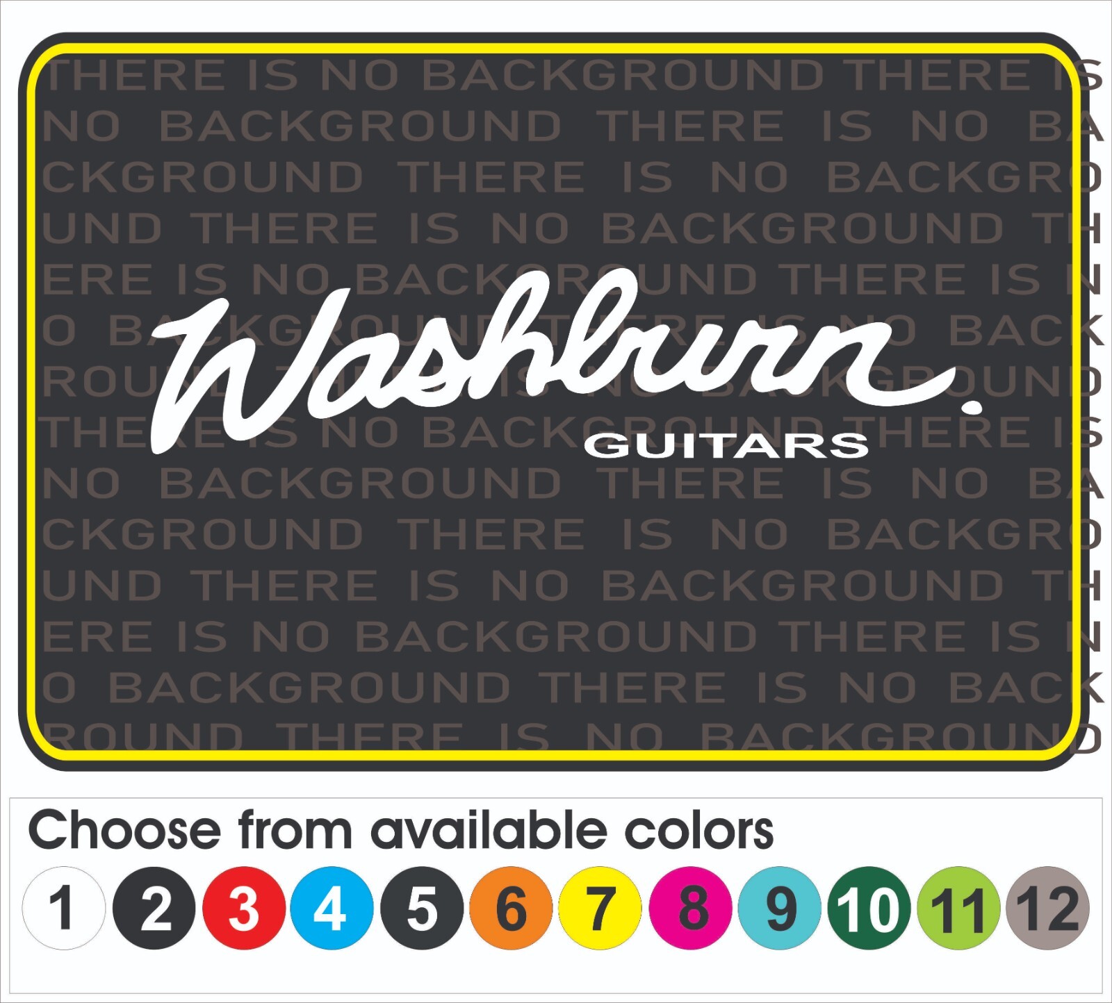 This decal/sticker is compatible with Washburn Guitars cases and others 9"