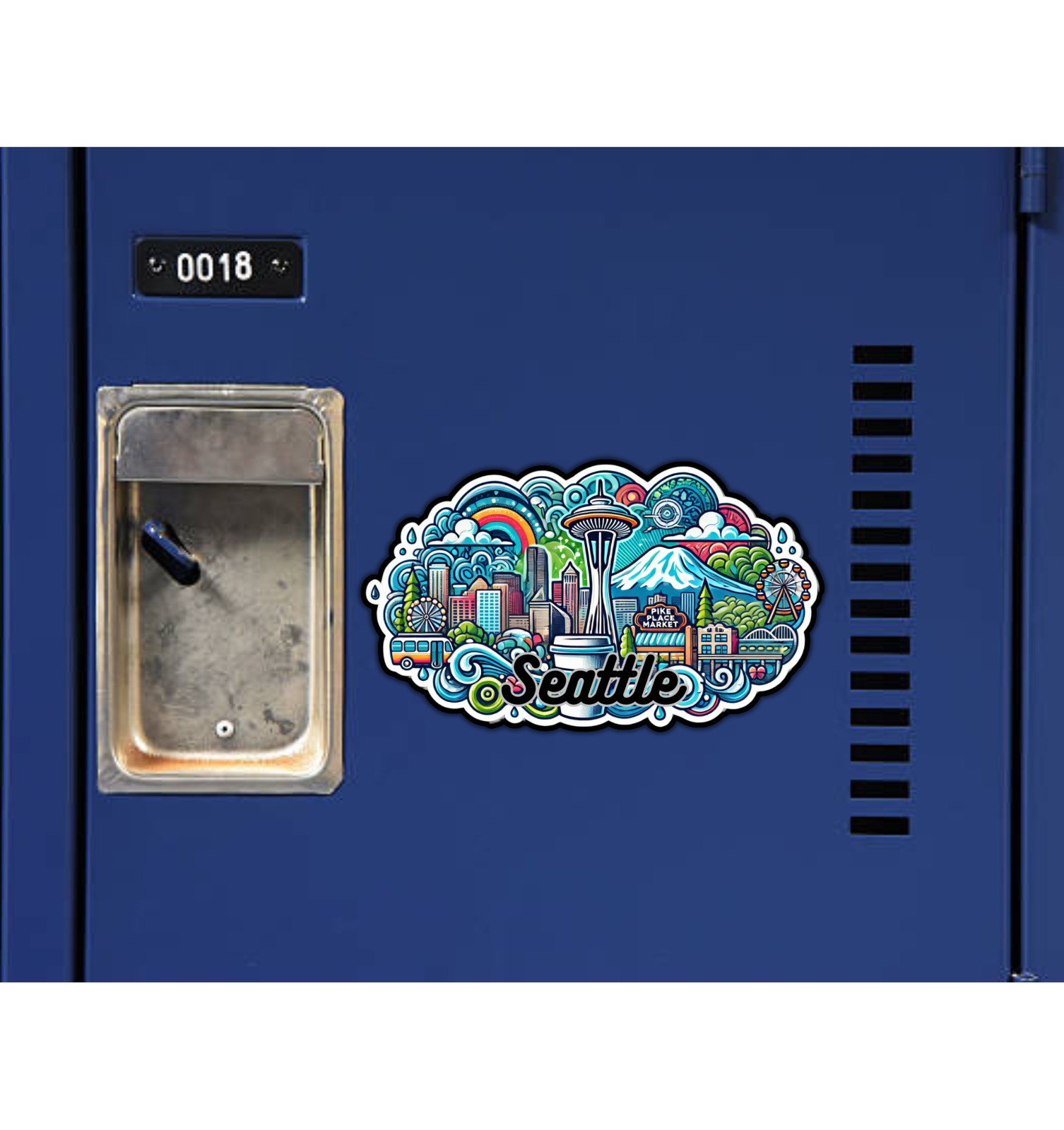 Seattle Washington Fridge Magnet or Laptop Sticker