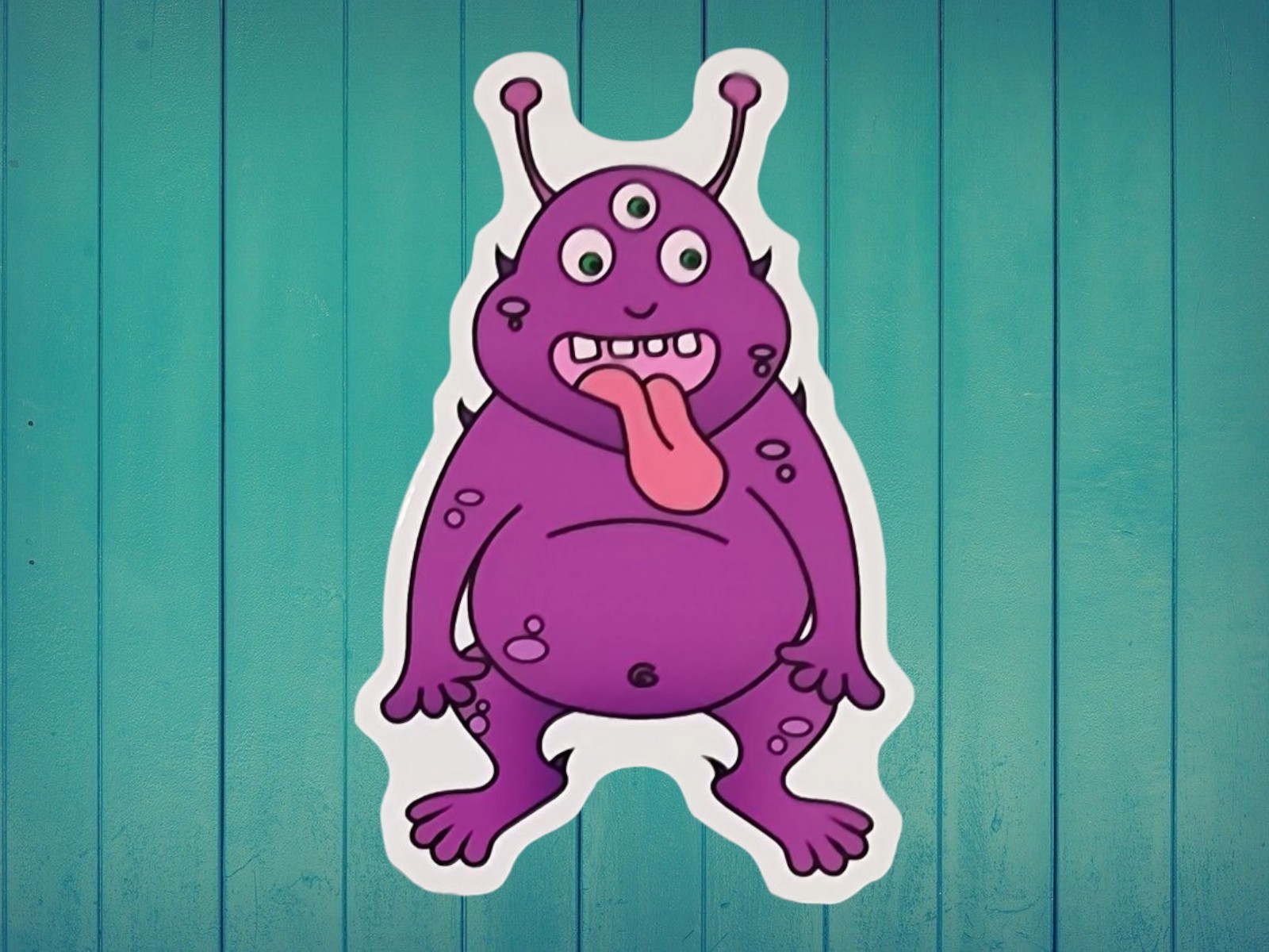Cute Purple 3-Eyed Monster Sticker