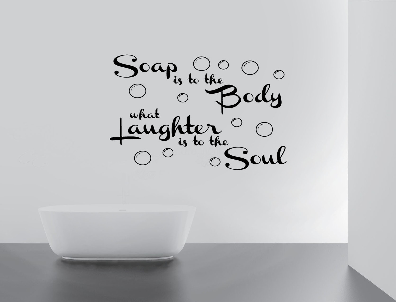 big Soap Body Bath Soul Quote Wall Stickers Art bathroom Removable Decals DIY