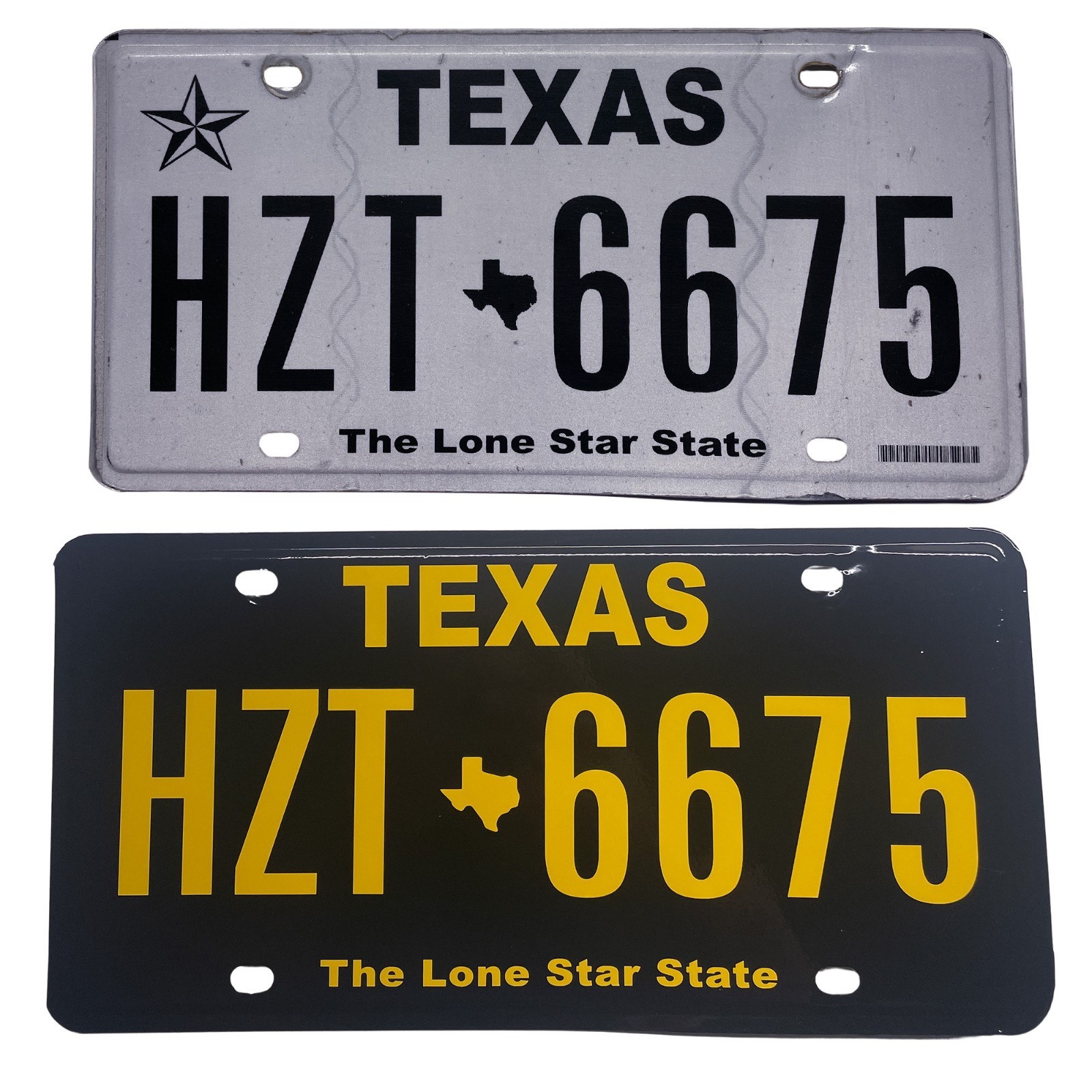 Texas TX Plate Wrap DIY Kit Lone Star State White, Yellow Red Reflective