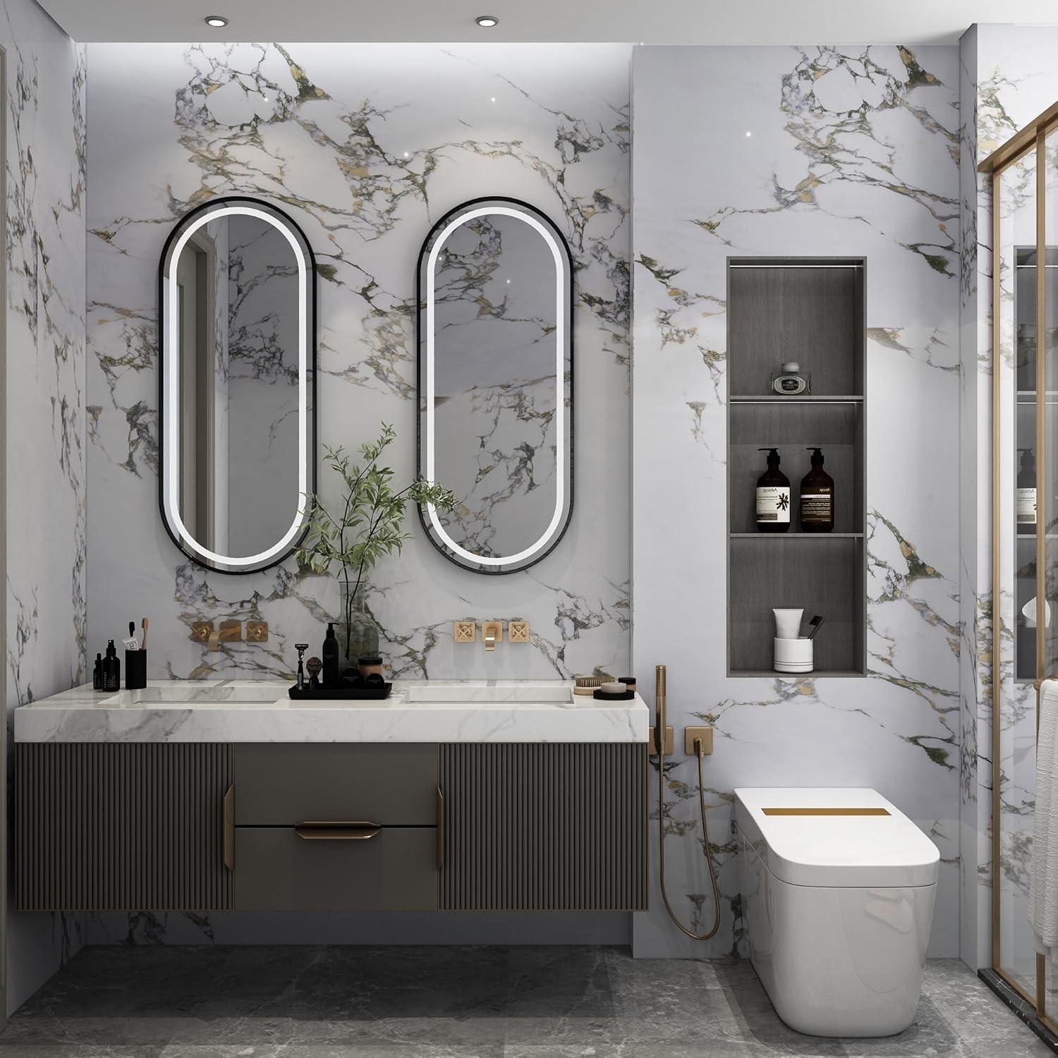 Marble self adhesive Contact Paper kitchen Granite Countertops peel and stick