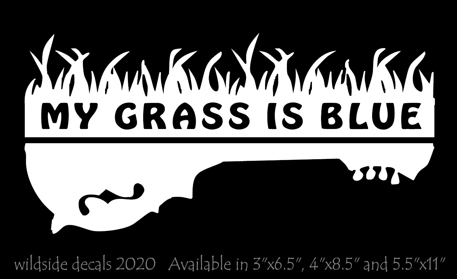 My Grass Is Blue Decal with Mandolin Car Vinyl Music Sticker