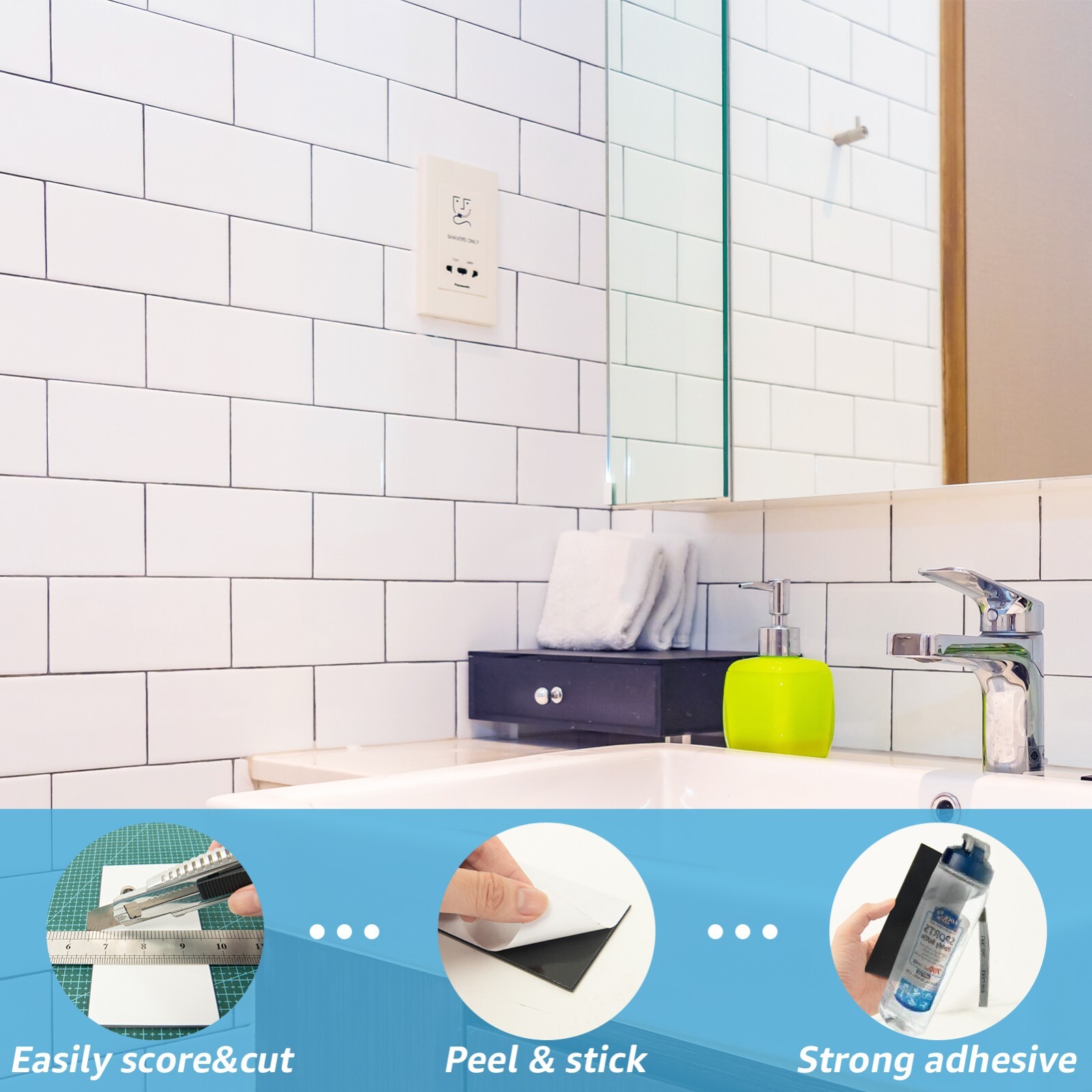 Art3d Peel and Stick Tile Backsplash for Kitchen Bathroom