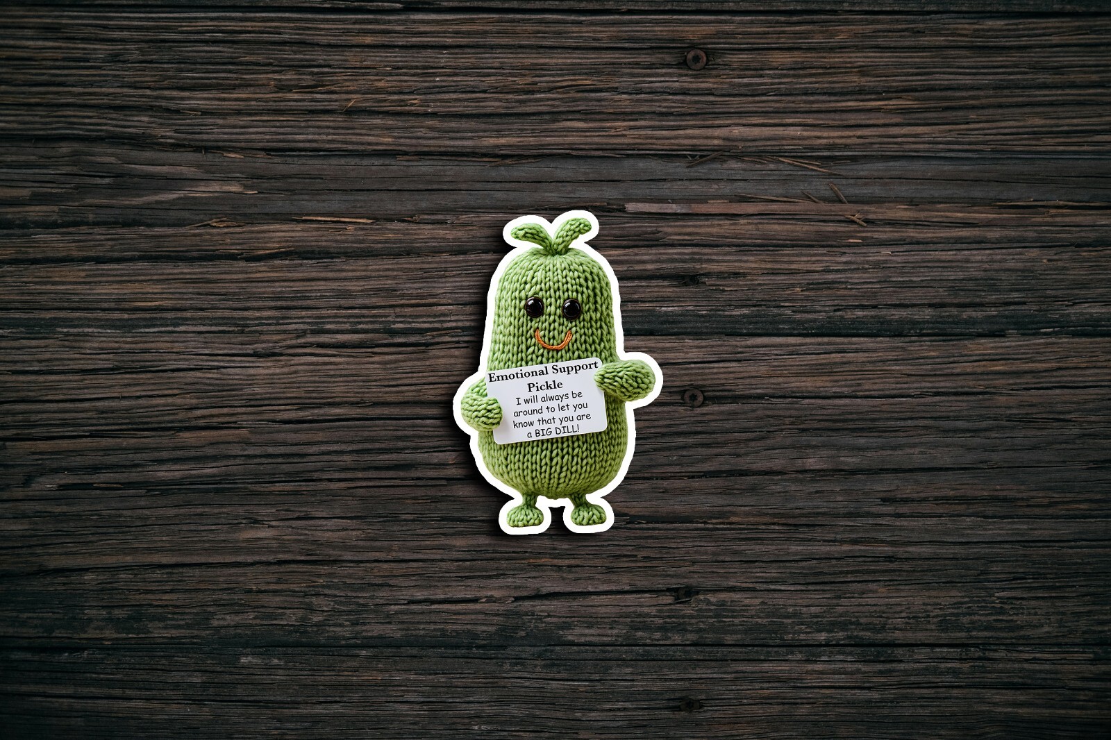Silly Pickle Emotional Support Sticker Glossy Vinyl Sticker – This is Fine, Depr