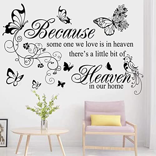 Wall Decals Inspirational Wall Saying Because Someone We Love is in Heaven
