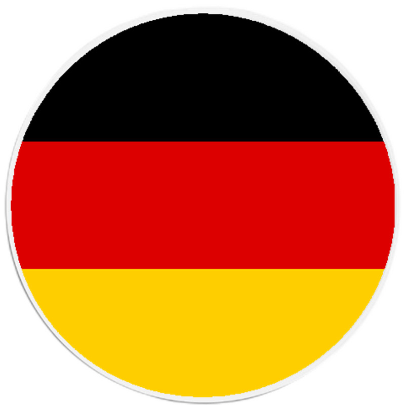 German Flag – 3 Inch Circle Sticker 3" x 3" – Born Raised Pride