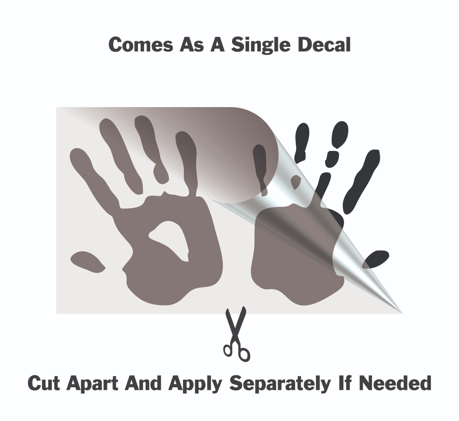 Handprints Vinyl Decal – 35+ Colors, Many Sizes, Weatherproof Premium Vinyl